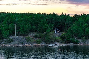 Obraz premium archipelago with trees in sweden near stockholm 