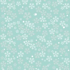 Snowflakes seamless pattern. Snow falls background. Vector illustration