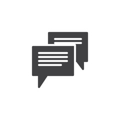 Online chat icon vector, filled flat sign, solid pictogram isolated on white. Speech bubble messages symbol, logo illustration.