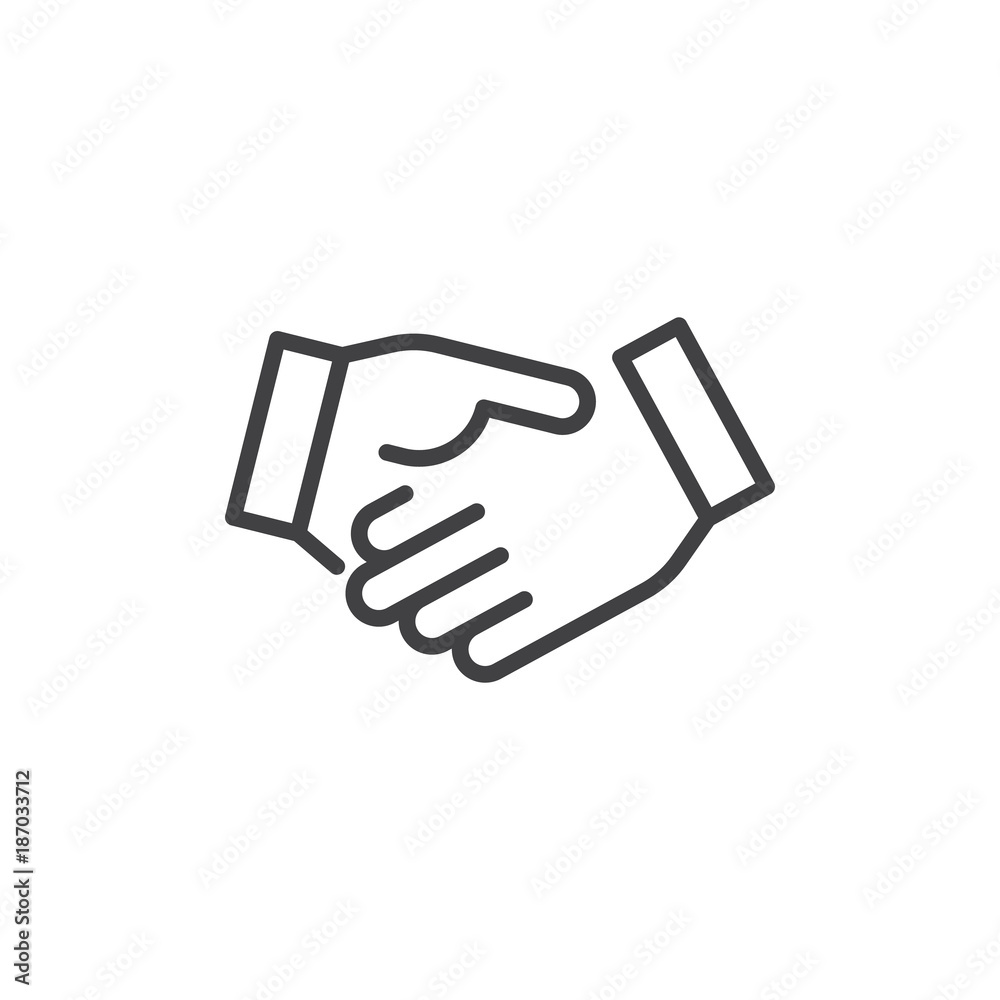 Canvas Prints business handshake line icon, outline vector sign, linear style pictogram isolated on white. agreeme - Canvas Prints