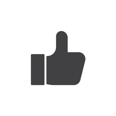 Obraz premium Thumb up icon vector, filled flat sign, solid pictogram isolated on white. Like hand gesture symbol, logo illustration.