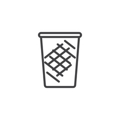 Trash can line icon, outline vector sign, linear style pictogram isolated on white. Dustbin symbol, logo illustration. Editable stroke