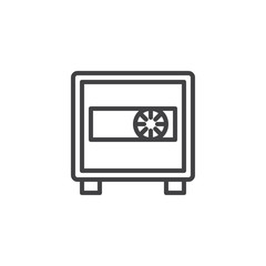 Safebox line icon, outline vector sign, linear style pictogram isolated on white. strongbox, safe symbol, logo illustration. Editable stroke
