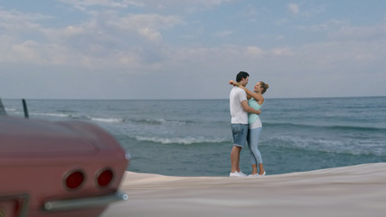 young couple on summer beach