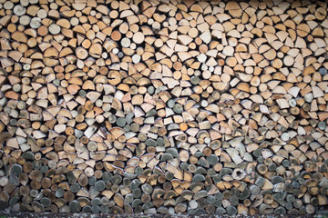 stacked logs seen from sife