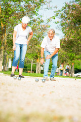 Fototapeta premium Senior Couple Playing Boule