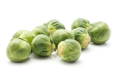 Brussels sprout isolated on white background fresh raw.