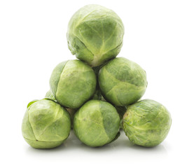 Fresh Brussel sprout triangle folded isolated on white background raw.