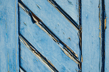 Blue texture of an old blue-painted door.