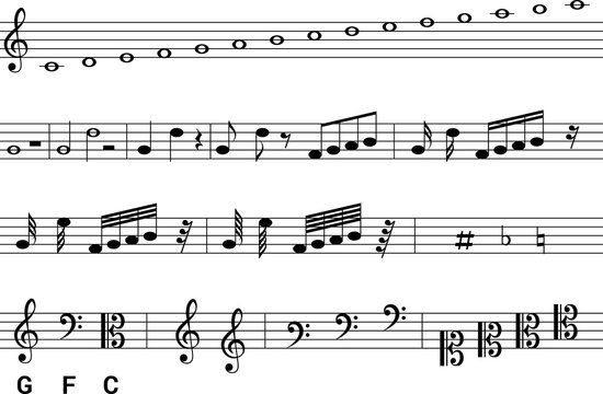 isolated symbols music notation