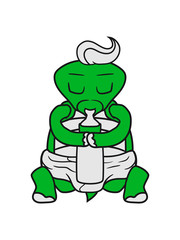 schlafen ausruhen klein baby kind hunger essen milch fläschchen flasche trinken saugen schildkröte süß niedlich comic cartoon clipart