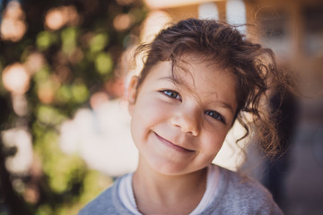 Summer portrait of a smiling girl
