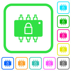 Hardware locked vivid colored flat icons