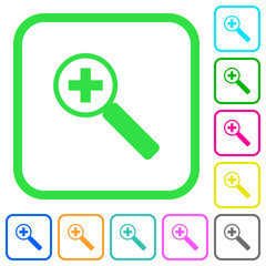 Obraz premium Zoom in vivid colored flat icons