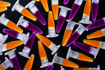 Background of the PCR tubes PCR Tubes on black background