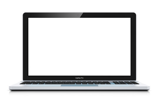 Modern laptop with blank screen