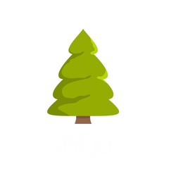 Spruce tree icon. Flat illustration of spruce tree vector icon isolated on white background