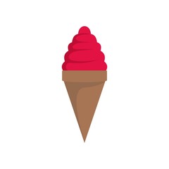 Ice cream icon. Flat illustration of ice cream vector icon isolated on white background