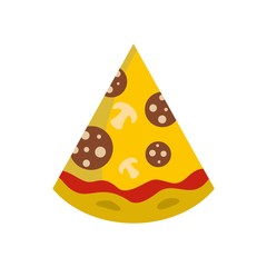 Pizza slice icon. Flat illustration of pizza slice vector icon isolated on white background