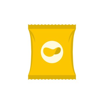 Chips icon. Flat illustration of chips vector icon isolated on white background