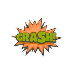 Comic boom crash icon. Flat illustration of comic boom crash vector icon isolated on white background