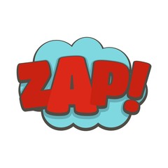 Comic boom zap icon. Flat illustration of comic boom zap vector icon isolated on white background