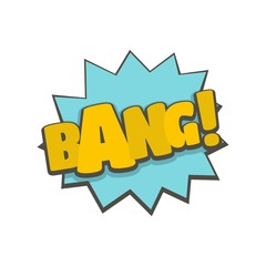 Comic boom bang icon. Flat illustration of comic boom bang vector icon isolated on white background