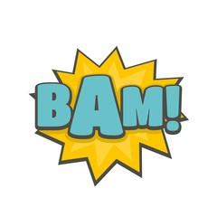 Comic boom bam icon. Flat illustration of comic boom bam vector icon isolated on white background