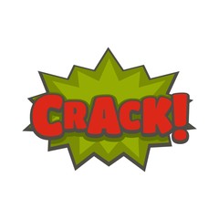 Comic boom crack icon. Flat illustration of comic boom crack vector icon isolated on white background