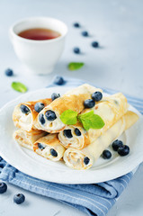 Sauteed Cream cheese Blueberry Crepes