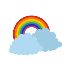 Rainbow icon. Flat illustration of rainbow vector icon isolated on white background