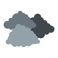 Dark cloudy icon. Flat illustration of dark cloudy vector icon isolated on white background
