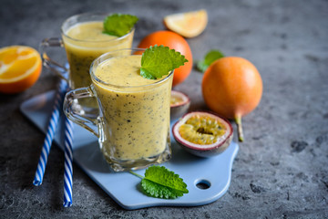 Passion fruit and orange smoothie
