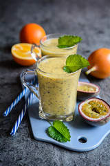 Passion fruit and orange smoothie