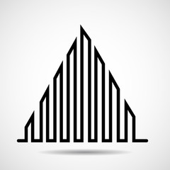 Abstract triangle of line. Vector design element, geometric logo