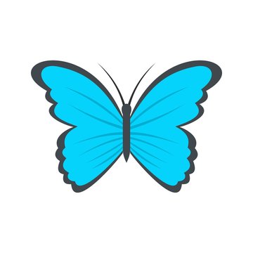 Butterfly in nature icon. Flat illustration of butterfly in nature vector icon isolated on white background