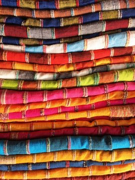 Colorful Traditional Indian Dress material on sell in a shop