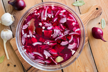 Preparation of beet kvass (fermented red beets)