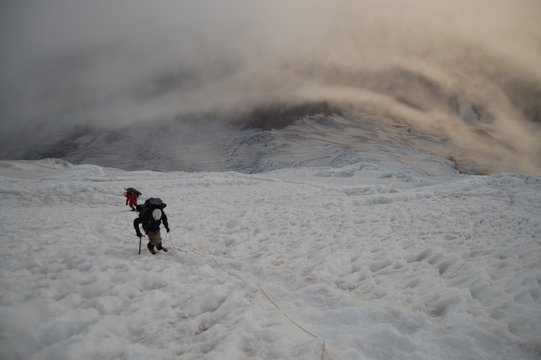 Climbing Mt Rainier On Emmons Glacier 