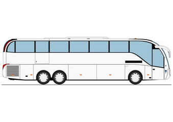 Cartoon bus coach. Side view. Flat vector. © norsob