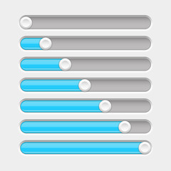 White and blue slider bar. Settings on control panel