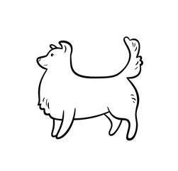 Vector staying outline dog