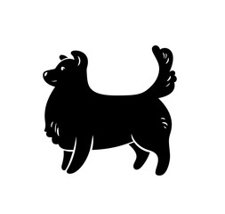 Vector silhouette of staying frendly dog