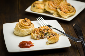 Appetizer with French pastry