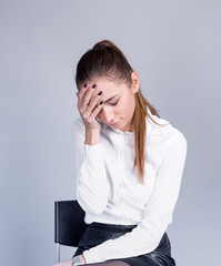 headache and fatigue at work. a lot of cases load on the worker