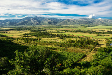 Fototapeta na wymiar Aerial view of the Valle de los Ingenios near Trinidad