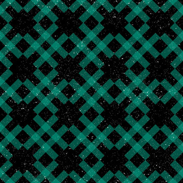 Green black check plaid texture seamless pattern
