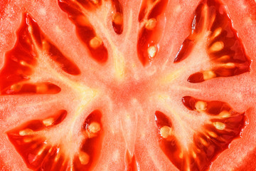 Macro detail of tomato slice