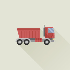 garbage truck vector icon flat style