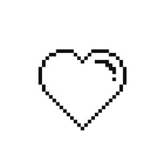 Fototapeta premium Heart pixel icon. Vector isolated line flat illustration